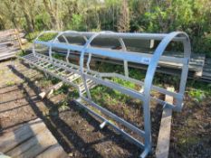GALVANISED SILO ACCESS LADDER WITH SAFETY RAILS, UNUSED. THIS LOT IS SOLD UNDER THE AUCTIONEERS M