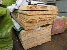 2 X PACKS OF UNTREATED TIMBER FENCE SLATS: 1.8M LENGTH 45MM X 18MM APPROX.