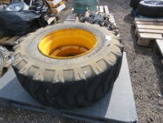 LOADER WHEEL AND TYRE 14-17.5 SIZE.