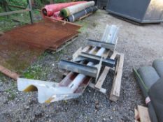ARMCO ANGLED CRASH BARRIER SECTION WITH 3 POSTS, 8FT TOTAL SPAN APPROX. THIS LOT IS SOLD UNDER THE