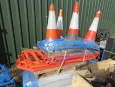 ASSORTED ROAD CONES AND PLASTIC BARRIERS. THIS LOT IS SOLD UNDER THE AUCTIONEERS MARGIN SCHEME, T