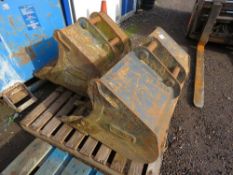 2 X EXCAVATOR BUCKETS ON 45MM PINS: 2FT AND 3FT.