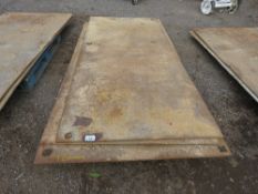 3 X HEAVY STEEL ROAD PLATES: 2.45M X 114/1.2M APPROX @ 12MM THICKNESS APPROX.