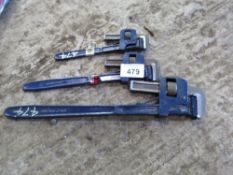 3 X STILSON SPANNERS.