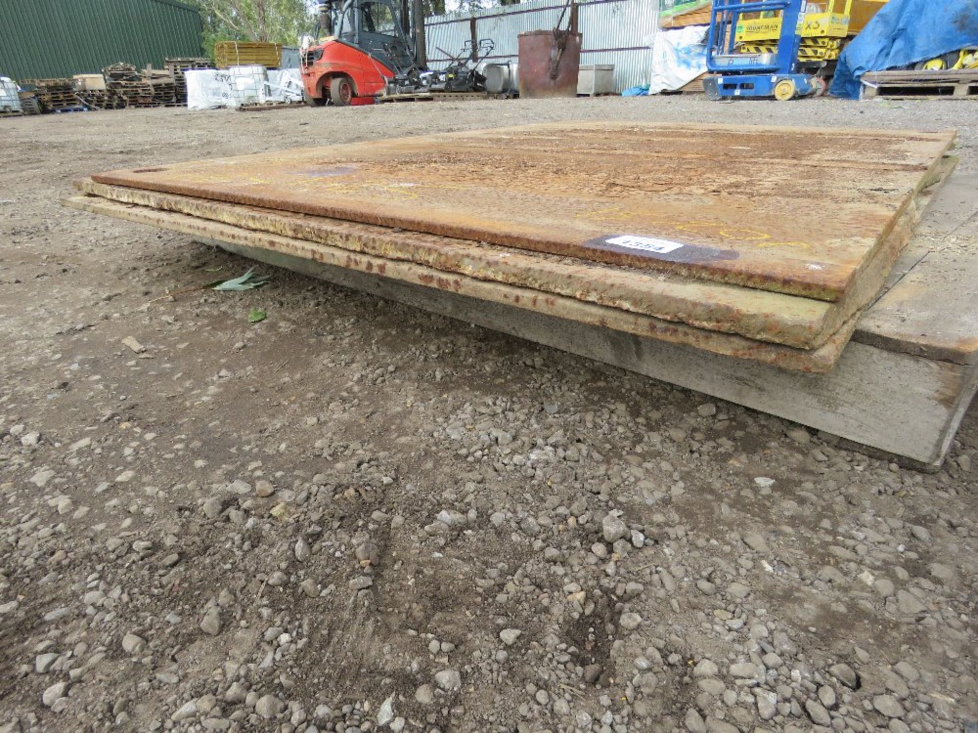 3 X HEAVY STEEL ROAD PLATES: 1.8M X 1.25M APPROX @ 15-20MM THICKNESS APPROX. - Image 2 of 2