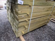 LARGE PACK OF FEATHER EDGE TREATED TIMBER CLADDING BOARDS, 1.2M LENGTH X 100MM WIDTH APPROX.