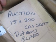 BOX CONTAINING 15NO DIAMOND CUTTING BLADES, 300MM DIAMETER. THIS LOT IS SOLD UNDER THE AUCTIONEER