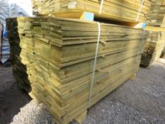 LARGE PACK OF TREATED FEATHER EDGE CLADDING FENCE TIMBER BOARDS 1.64 METRE LENGTH X 100MM WIDTH APPR