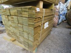 LARGE PACK OF PRESSURE TREATED FEATHER EDGE FENCE CLADDING TIMBER BOARDS: 1.05M LENGTH X 10CM WIDTH