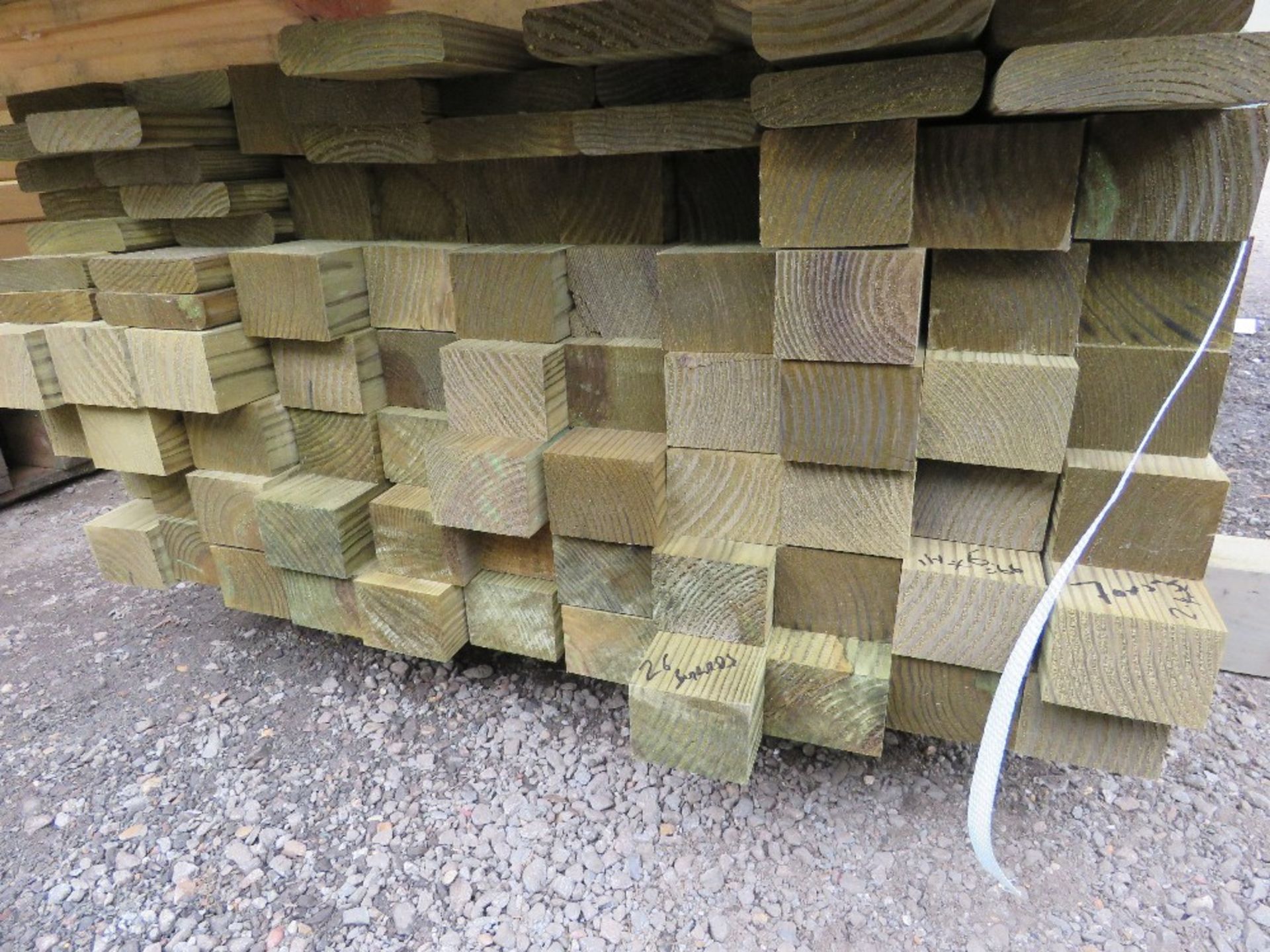 PACK OF TREATED TIMBER BOARDS AND BATTENS: BOARDS (26NO APPROX) 100MM WIDE AND BATTENS (66NO APPROX) - Image 2 of 4
