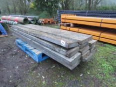 STACK OF 15NO GALVANISED SCAFFOLD BOARDS 8FT LENGTH APPROX.