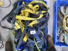ASSORTED SAFETY HARNESSES AND EQUIPMENT, REQUIRE INSPECTION/ CERTIFICATION BEFORE USE.. DIRECT FROM