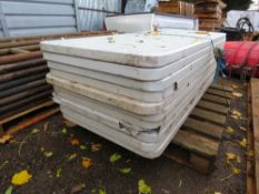 11 X PLASTIC TOPPED FOLDING TABLES. THIS LOT IS SOLD UNDER THE AUCTIONEERS MARGIN SCHEME, THEREFO