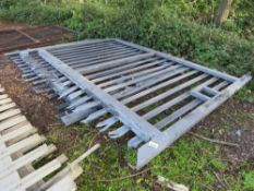 PAIR OF HEAVY DUTY PALISADE SITE GATES 3M WIDE EACH X 2.35M HEIGHT APPROX.