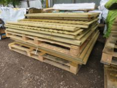 STACK OF 13 X MIXED WOODEN FENCE PANELS.