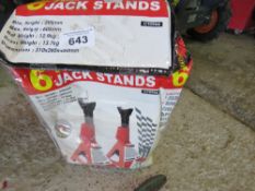 PAIR OF 6 TONNE RATED AXLE STANDS.