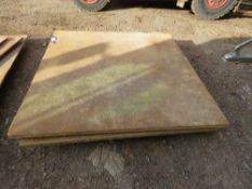 4 X HEAVY STEEL ROAD PLATES: 1.2M X 1.2M APPROX @ 25MM THICKNESS APPROX.