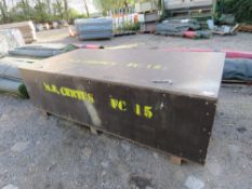 LARGE WOODEN STORAGE CHEST, 8FT X 4FT APPROX. THIS LOT IS SOLD UNDER THE AUCTIONEERS MARGIN SCHEME,