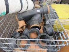 1 X STILLAGE OF ASSORTED PIPE FITTINGS PLUS BUILDING SUNDRIES.