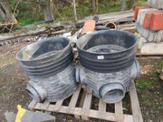 2 X LARGE MANHOLE/SUMP ASSEMBLIES. THIS LOT IS SOLD UNDER THE AUCTIONEERS MARGIN SCHEME, THEREFOR