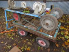 3 X TROLLEYS, 4 WHEELED TYPE. THIS LOT IS SOLD UNDER THE AUCTIONEERS MARGIN SCHEME, THEREFORE NO