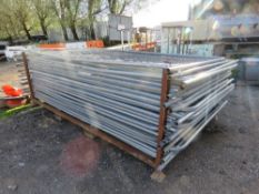 STILLAGE CONTAINING APPROXIMAETLY 27 HERAS TYPE TEMPORARY SITE FENCE PANELS.