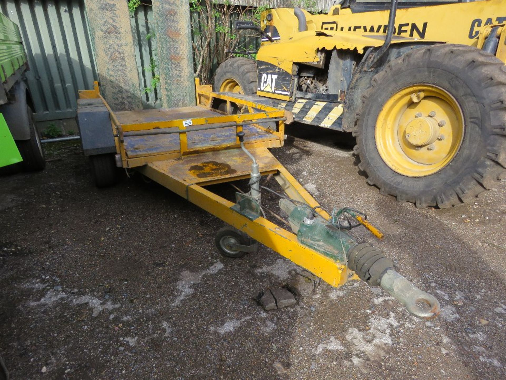 INDESPENSION TYPE MINI DIGGER TRAILER, 8FT X 4FT BED APPROX WITH REAR RAMPS. BALL HITCH. DIRECT FROM