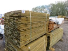 LARGE PACK OF TREATED FEATHER EDGE CLADDING FENCE TIMBER BOARDS 1.2 METRE LENGTH X 100MM WIDTH APPRO