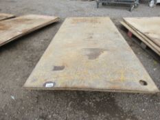 3 X HEAVY STEEL ROAD PLATES: 2.5M X 1.2M APPROX @ 12MM THICKNESS APPROX.