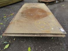 3 X HEAVY STEEL ROAD PLATES: 2M X 1M APPROX @ 12MM THICKNESS APPROX.