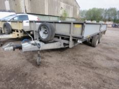 IFOR WILLIAMS LM146 DROP SIDE 14FT PLANT TRAILER WITH SPARE WHEEL AND KEY. SN:SCK600000202358430. DI