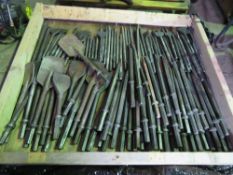 LARGE QUANTITY OF BREAKER CHISELS AND STEELS. THIS LOT IS SOLD UNDER THE AUCTIONEERS MARGIN SCHEM