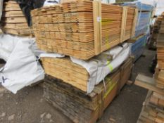 LARGE STACK (2 X PACKS) OF UNTREATED SHIPLAP TIMBER FENCING BOARDS: 1.72 LENGTH APPROX.