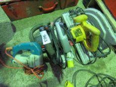 3 X POWER TOOLS: 2 X CIRCULAR SAWS PLUS A JIGSAW. SOURCED FROM COMPANY LIQUIDATION, THIS LOT IS S