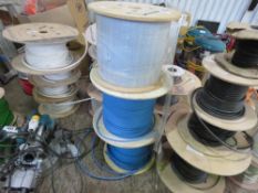 3 x ROLLS OF BLUE CABLE. SOURCED FROM COMPANY LIQUIDATION.