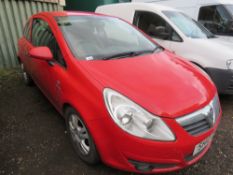 CORSA ECO FLEX DIESEL CAR REG:SH10 DFX WITH V5. TEST EXPIRED. 147, 832 REC MILES. NO VAT ON HAMMER P