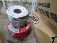ROLL OF RED FIRE PROOF CABLE PLUS A ROLL OF CONDUIT. SOURCED FROM COMPANY LIQUIDATION.