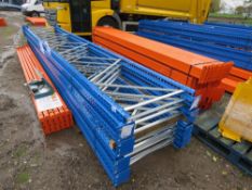 HEAVY DUTY PALLET RACKING: 9 X UPRIGHTS @ 5M HEIGHT WITH A WIDTH OF 0.9M, PLUS 54NO BEAMS @ 3.9M LEN