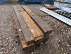 8 X TIMBER SLEEPERS PLUS 2 X HALF SLEEPERS. THIS LOT IS SOLD UNDER THE AUCTIONEERS MARGIN SCHEME,