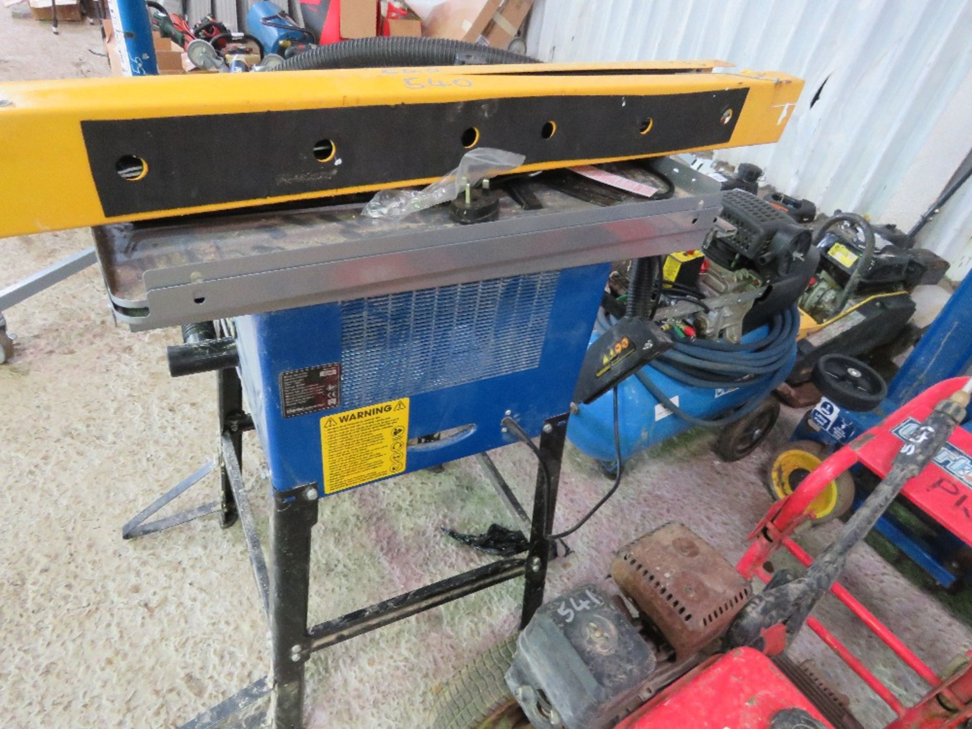 CLARKE 240VOLT SAWBENCH WITH 2 X STAND UNITS. - Image 2 of 4