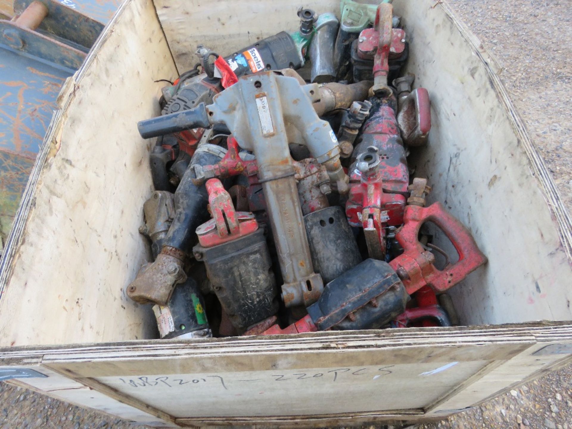 STILLAGE OF ASSORTED AIR, ELECTIC AND HYDRAULIC BREAKERS AND TOOLS. - Image 2 of 3