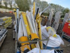 STILLAGE OF WORK LIGHTS PLUS A BULK BAG OF EXTENSION LEADS, 110VOLT. SOURCED FROM COMPANY LIQUID