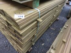 LARGE PACK OF TREATED HIT AND MISS TIMBER CLADDING BOARDS. 1.75M LENGTH X 95MM WIDTH APPROX.