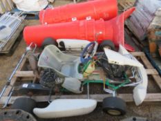 TONY KART RACING GO CART WITH SAFETY WEAR. SURPLUS TO REQUIREMENTS.