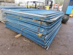 STACK OF 26NO HIGH SECURITY FENCE PANELS, ANTI CLIMB. 2.5M WIDE X 2.4M HEIGHT APPROX. HEAVY DUTY!!