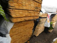 STACK CONTAINING 2 PACKS OF UNTREATED SHIPLAP TIMBER CLADDING BOARDS. 1.75-1.90M LENGTH X 95MM WIDTH