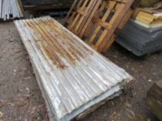 STACK OF PRE USED 8FT CORRUGATED ROOF SHEETS, 20NO IN TOTAL APPROX. THIS LOT IS SOLD UNDER THE AU