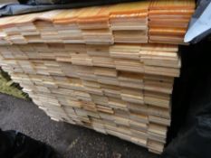 EXTRA LARGE PACK OF UNTREATED HIT AND MISS TIMBER CLADDING BOARDS. 1.75M LENGTH X 95MM WIDTH APPROX.