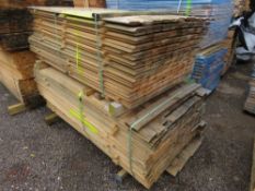 LARGE STACK (2 X PACKS) OF UNTREATED SHIPLAP TIMBER FENCING BOARDS: 1.54M AND 1.72M LENGTH APPROX.