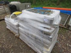2 X PALLETS OF HERAS TYPE TEMPORARY FENCE BASES / FEET. THIS LOT IS SOLD UNDER THE AUCTIONEERS MA